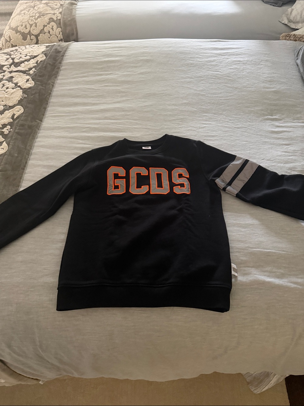 Boys Black Sweatshirt with Orange Logo